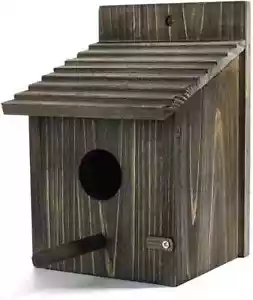 Wooden Bird House Wood for outside with Pole for Finch, Bluebird, Cardinals - Picture 1 of 8