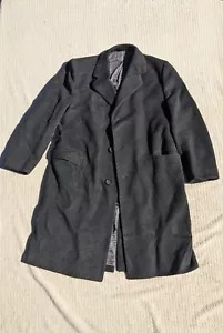 Vintage Mid-Century Harris Tweed Wool Suit Overcoat Trench Dress Coat- 2XL - Picture 1 of 6