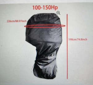 Außenborder Motorabdeckung 100-150PS Wasserdicht Staubdicht UV Block Schwarz Reißverschluss NEU - Bild 1 von 3
