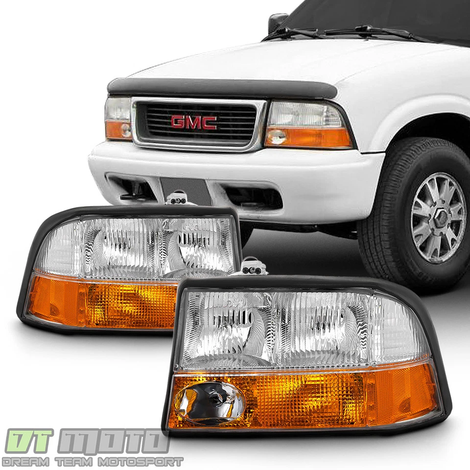 1998-2004 GMC Sonoma S-15 98-01 Jimmy Bravada w/Fog Lights Headlights Headlamps - Image 1 of 4