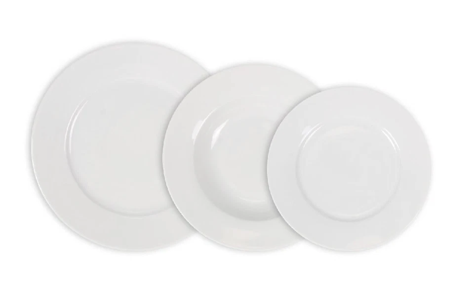 Piatti servizio tavola rotondo tris bianco porcellana - Immagine 1 di 3