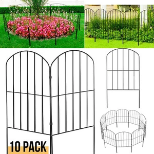 10PCS Rustproof Garden Fence Animal Barrier Decor Metal Fencing for Yard Patio - Picture 1 of 12