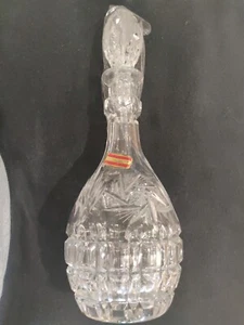 "Decantador de cristal de plomo con tapón 12,5"" ¡Bonito!" - Imagen 1 de 5