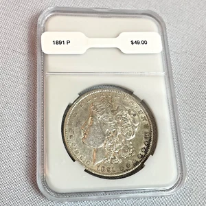 1891 P Morgan Silver Dollar Slabbed $1 Coin - Picture 1 of 3