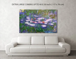 CAJA DE LONA DE REPRODUCCIÓN DE CLAUDE MONET SERIE LIRIOS DE AGUA IMPRESIÓN A1, A2, A3, A4 TAMAÑO - Imagen 1 de 6
