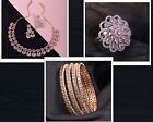 Indian Bridal American Diamond Golden Combo Set Of Necklace Set Bangle And Ring