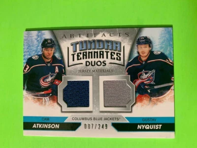20/21 Upper Deck Artifacts tundom Teammats Dous Cam Atkinson/Gustav Nyquist /249 - Image 1 of 2
