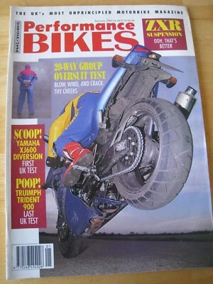 PERFORMANCE BIKE MAGAZINE JAN 1992 YAMAHA XJ600 TRIUMPH TRIDENT 900 OVERSUIT - Image 1 of 3