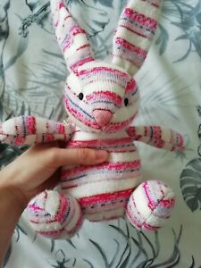Little Jellycat Striped Bambino Bunny Rabbit Rattle Comforter Teddy Toy