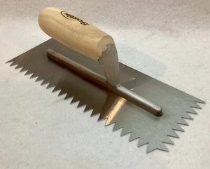 Bostik 11 Inch x 4 1/2 Inch Premium Trowel  1/2 Inch V Notch Comfort Wood Grip - Picture 1 of 5
