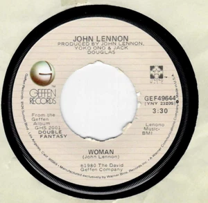 45RPM, JOHN LENNON, WOMAN' / BEAUTIFUL BOYS' YOKO ONO' EXC' - Picture 1 of 1