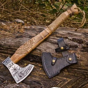 Hacha vikinga hecha a mano personalizada de acero al carbono hacha Tomahawk hacha de lanzamiento hacha barbuda AX - Imagen 1 de 14