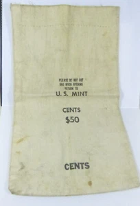 US NEUWERTIG Geldbeutel Cent $ 50 Münzen Bank Leinwand Tuch Münzkaution Vintage #4 - Bild 1 von 3