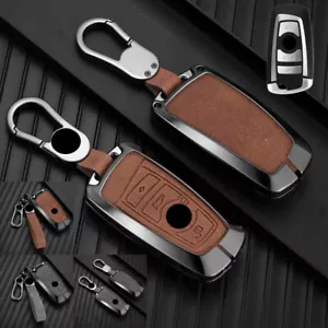 Zinc Alloy Leather Car Key Case Cover For BMW 1 2 4 5 7 X3 X4 X5 X6 F10 F20 F30 - Picture 1 of 10