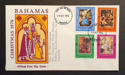 Bahamas Stamps 1976 Christmas First Day Cover to UK Rare Cachet (w) - Image 1 of 2
