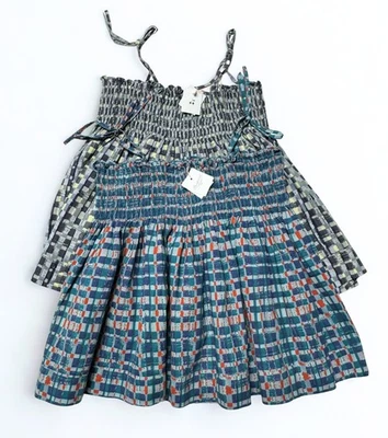 Bonpoint Girls Smocked Cotton Halter Top Size 8Y Checked Print Summer Blouse - Image 1 of 3