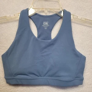 Athleta Girl Light Blue Racerback Sports Bra Large L/12 Inserts - Picture 1 of 7