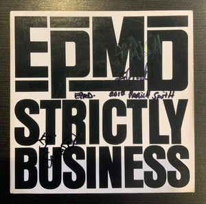 Signed EPMD 7” Sleeve Dj Scratch Parrish Smith Strictly Business - Imagen 1 de 4