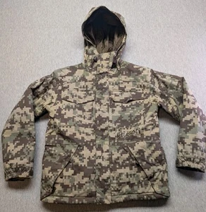 Burton Modem Snowboard Ski Jacket Coat Army Print Boy’s Size Small - Picture 1 of 11