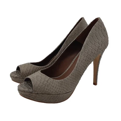 Zara Snake Embossed Animal print Pumps High Heels Open Toe Size 39 - Image 1 of 4