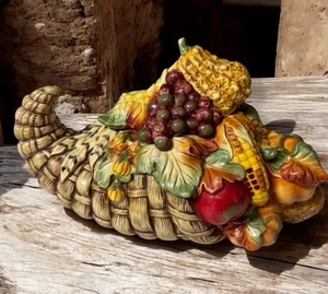 Fitz and Floyd Fall Bountiful Harvest Füllhorn Vorratsdose Sammlerstück Deko - Bild 1 von 9