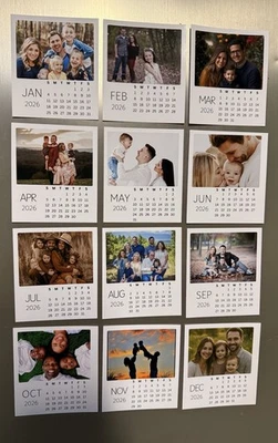 2026 12 Months Photo Calendar Custom Made Magnets Fridge Gifts Personalised Xmas - image 1 of 4