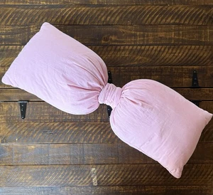 Pottery Barn Teen LoveShack ausgefallenes übergroßes Schleifenkissen rosa 12 x 30 Zoll OB LESEN - Bild 1 von 2