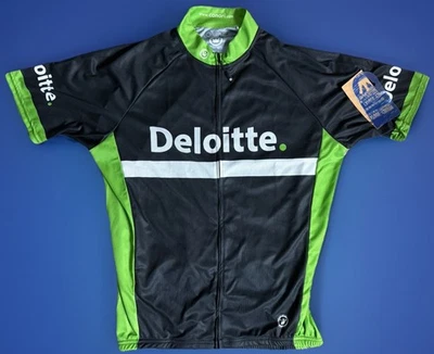 Canari Deloitte Short Sleeve Full Zip Cycling Biking SS Jersey Men's XL - NWT - Image 1 of 4