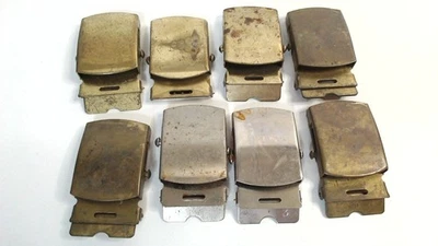 8 hebillas cromadas vintage de latón/cromo estilo militar de Estados Unidos HECHAS EN EE. UU. Foto 1 de 2