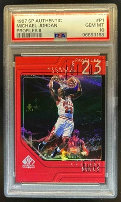 1997-98 SP Authentic Michael Jordan ProFiles Level 2 #P1 Bulls PSA 10 - Image 1 of 2