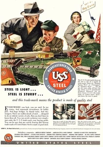 1948 United States Steel: Toy Land, Steel Is Light Vintage Print Ad - Picture 1 of 1