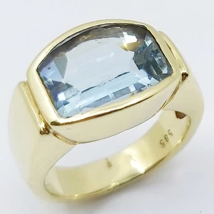 1 Ring 585/-, Aquamarin, Größe: 48, 8,74g - Bild 1 von 2