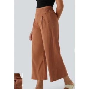 NWT Halara High Waisted Multiple Pockets Split Hem Wide Leg Palazzo Capri XL - Picture 1 of 15