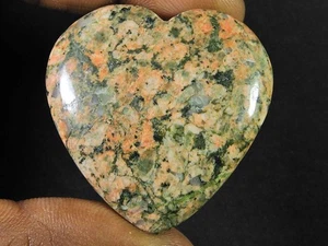 123Cts. 100% Natural Unakite Designer Heart Crytsal Loose Gemstone 37X40MM w775 - Bild 1 von 9