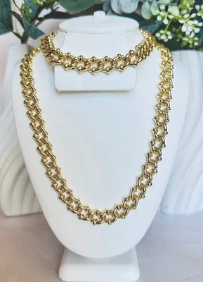 Conjunto de joias folheadas a ouro 18k, luxo de alta qualidade, hipoalergênico, à prova d'água - Imagem 1 de 4