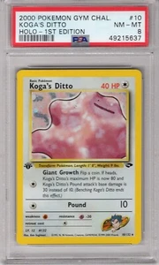 KOGA'S DITTO 2000 POKEMON GYM CHALLENGE PRIMERA EDICIÓN HOLO #10/132 PSA 8 CASI NUEVO-COMO NUEVO - Imagen 1 de 2