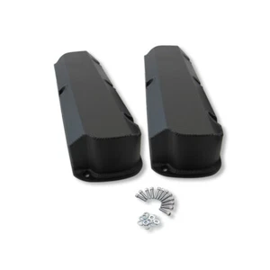 For SB Ford 289 5.0L 302 351W Tall Aluminum Fabricated Black Coated Valve Covers - Picture 1 of 5