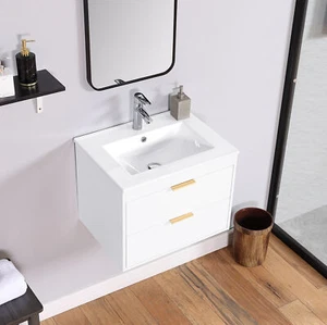 24" Bathroom Vanity with Sink Wall Mount Cabinet for Small Room Excluding faucet - Picture 1 of 12