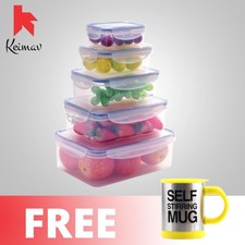 Keimavlock 10-Pc Airtight Food Storage with Self Stirring Mug (Yellow)
