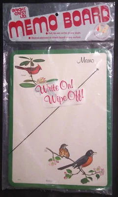 Vintage Dry Erase Memo Board Robins Birds 11.5” x 8.5” New Old-Stock Sealed - Image 1 of 4
