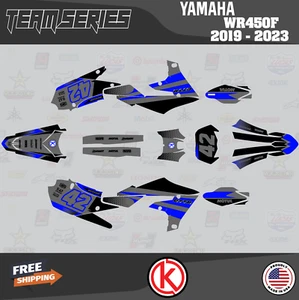 Graphics Kit for Yamaha WR450F 2019 2020 2021 2022 2023 Team - Grey Blue - Picture 1 of 6
