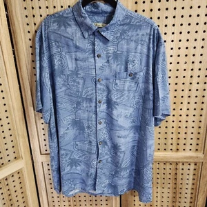 Batik Bay Kurzarm Hemd mit Knopfleiste blau Reise Hawaii Tropical Herren XL - Bild 1 von 7