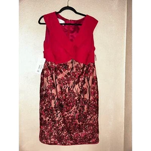 Azazie Zircon Cocktail Prom Homecoming Party Burgundy Sequin Sleeveless Dress - Picture 1 of 9