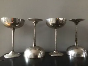 Set of 4 Wine Goblets EPNS Silver Vintage EPNS Heathco - Picture 1 of 3