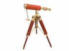 Victorian Ship Article Telescope Leather Cover With Tripod Adjustable Stand gift