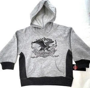 Harley Davidson® Youth Boys Grey Eagle Hoodie Sweatshirt Jacket - Picture 1 of 1