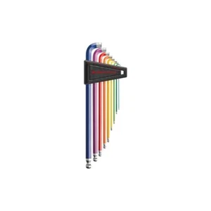 PB SWISS TOOLS 2222LH-10RB Long Rainbow Hex Wrench Set with Multi-Angle Ball F/J - Picture 1 of 1