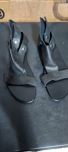 Sandalias planas negras de verano para mujer talla 41 con cremallera confort - Imagen 1 de 9