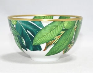 Hermes Passifolia bowl PM 9.5 cm green porcelain leaf flower plate 210 ml - Picture 1 of 10