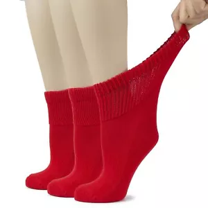 Women's Cotton Diabetic Ankle Socks Wide Loose & Stretchy Seamless Toe & Non ... - Picture 1 of 6